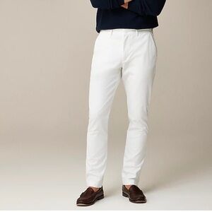 NWT J. Crew 1040 Athletic Tapered-Fit Stretch Ivory White Chino Pants Mens 31x30